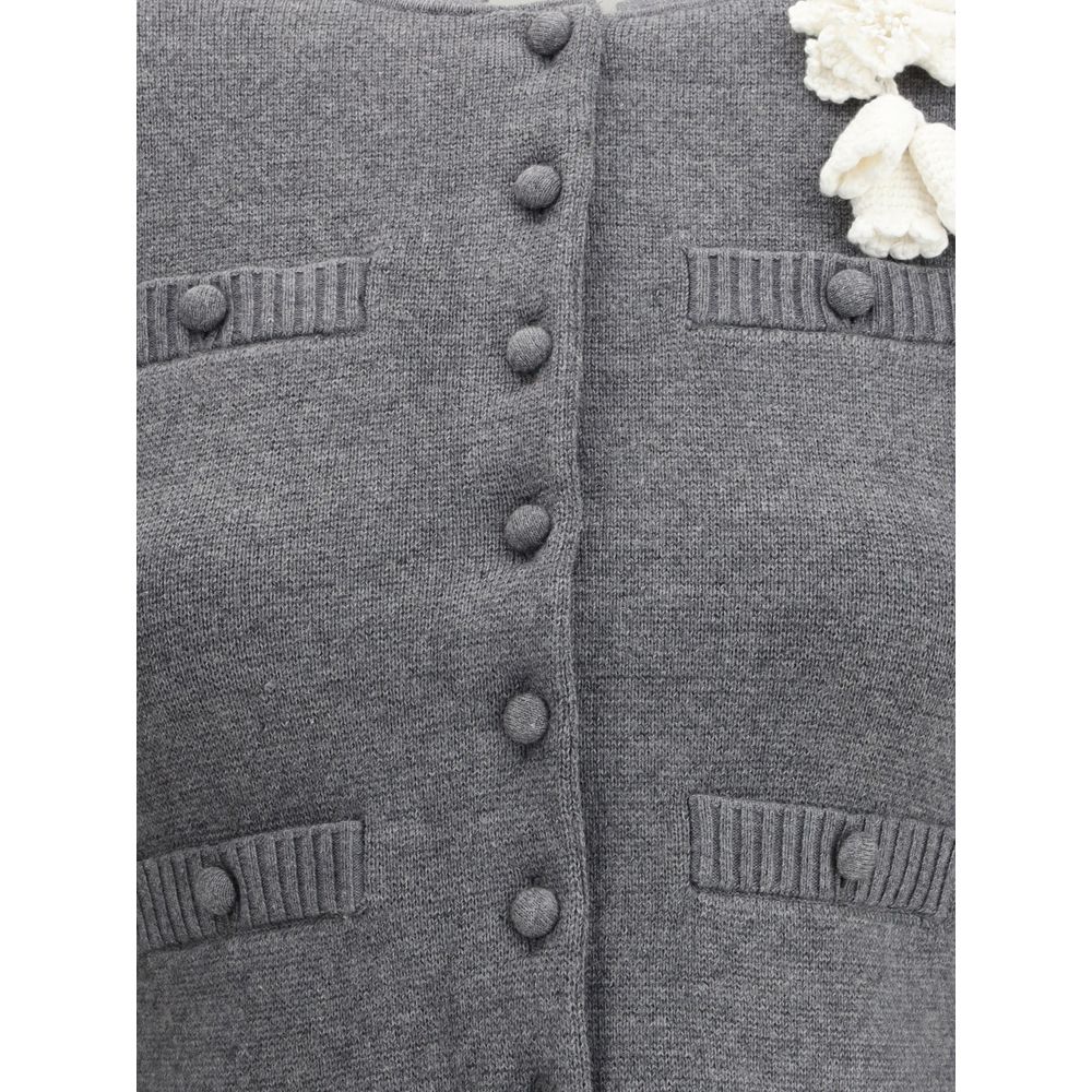 Self-Portrait Gehäkelte Blumen-Strickjacke