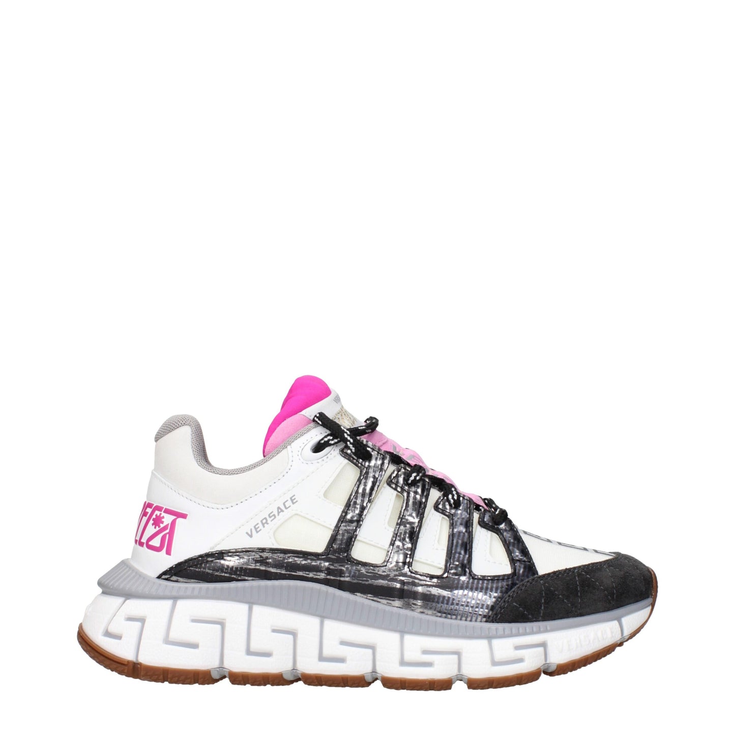 Versace Weißer Stoff Sportliche Turnschuhe