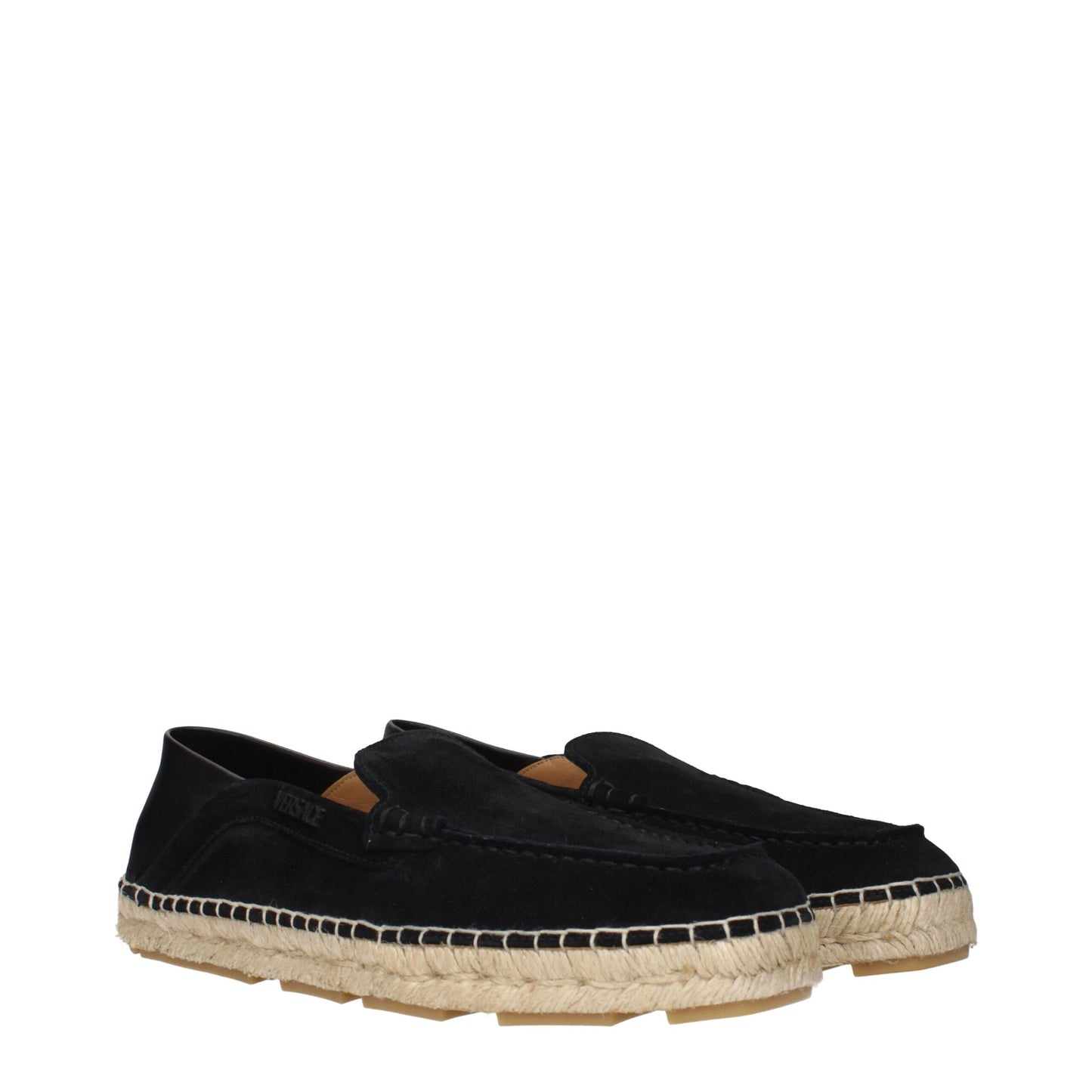 Versace Espadrilles aus schwarzem Leder