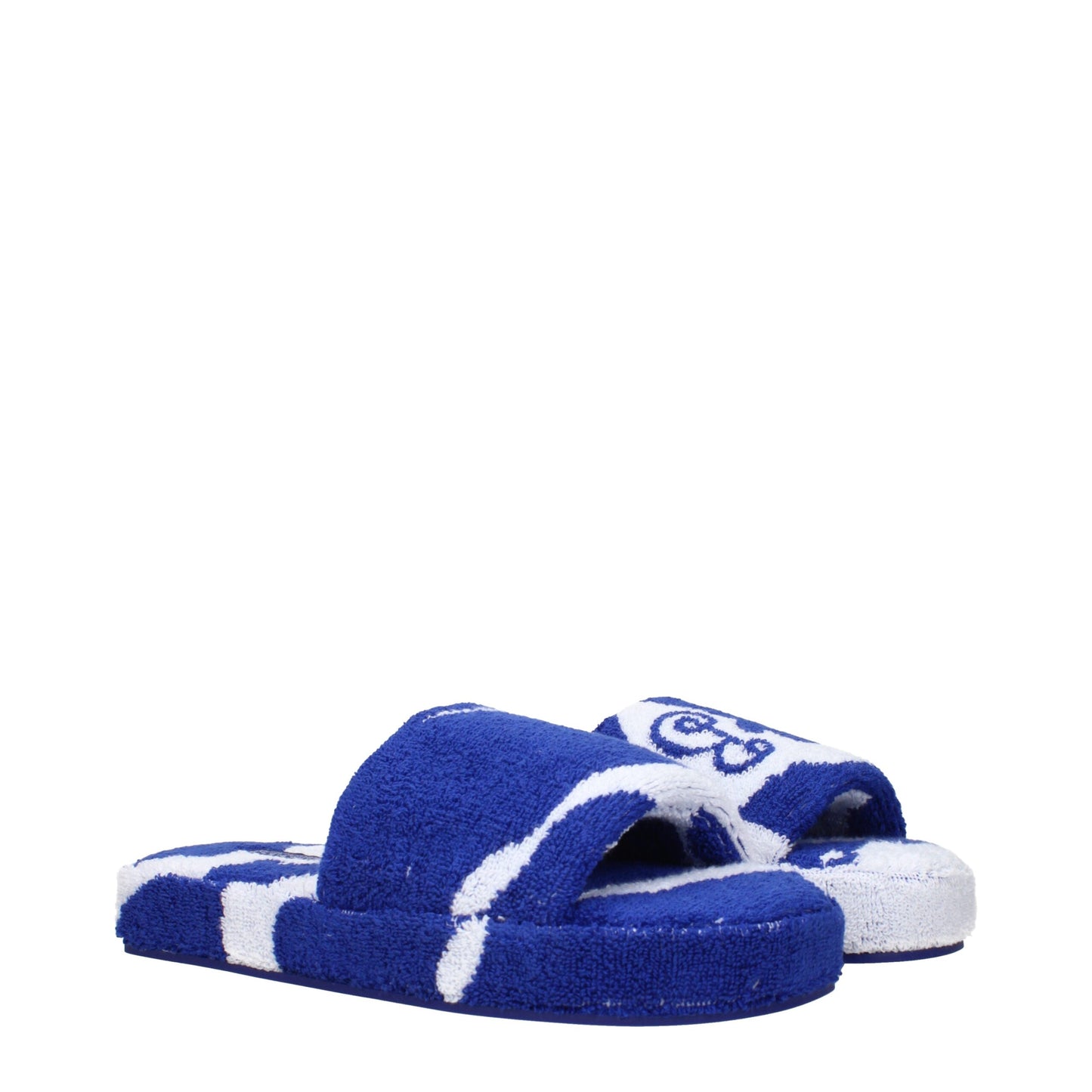 Burberry Blaue Stoffslipper Sandalen