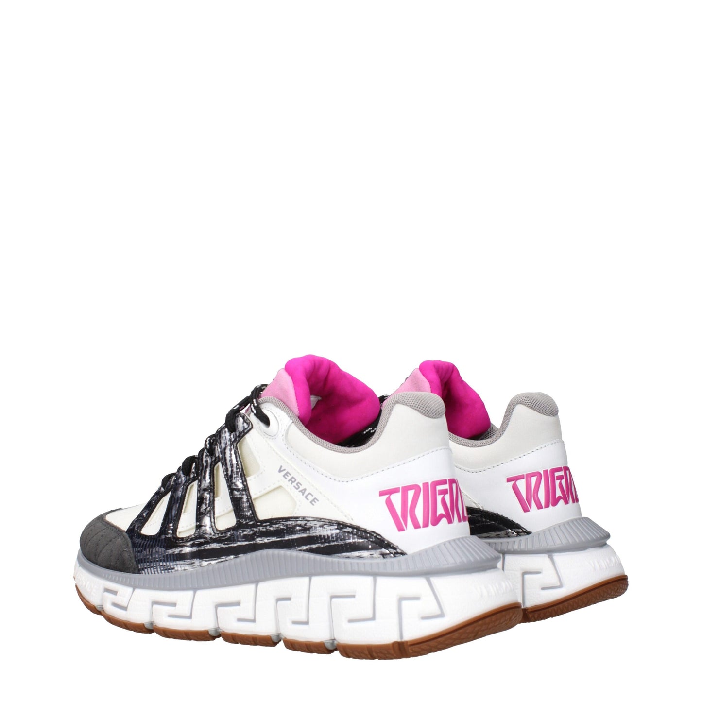 Versace Weißer Stoff Sportliche Turnschuhe