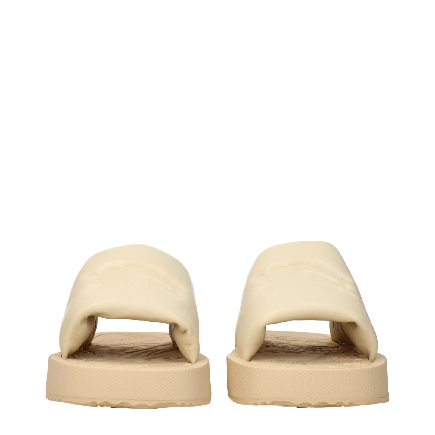 Burberry Beige Leder Pantoffeln Sandalen