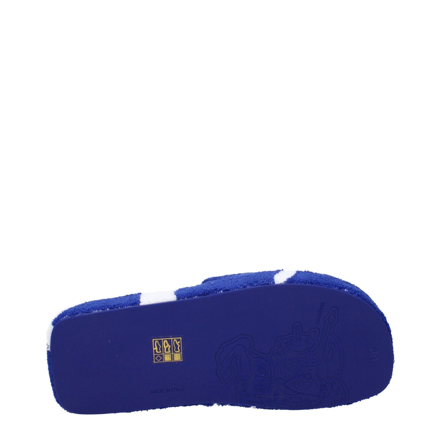 Burberry Blaue Stoffslipper Sandalen