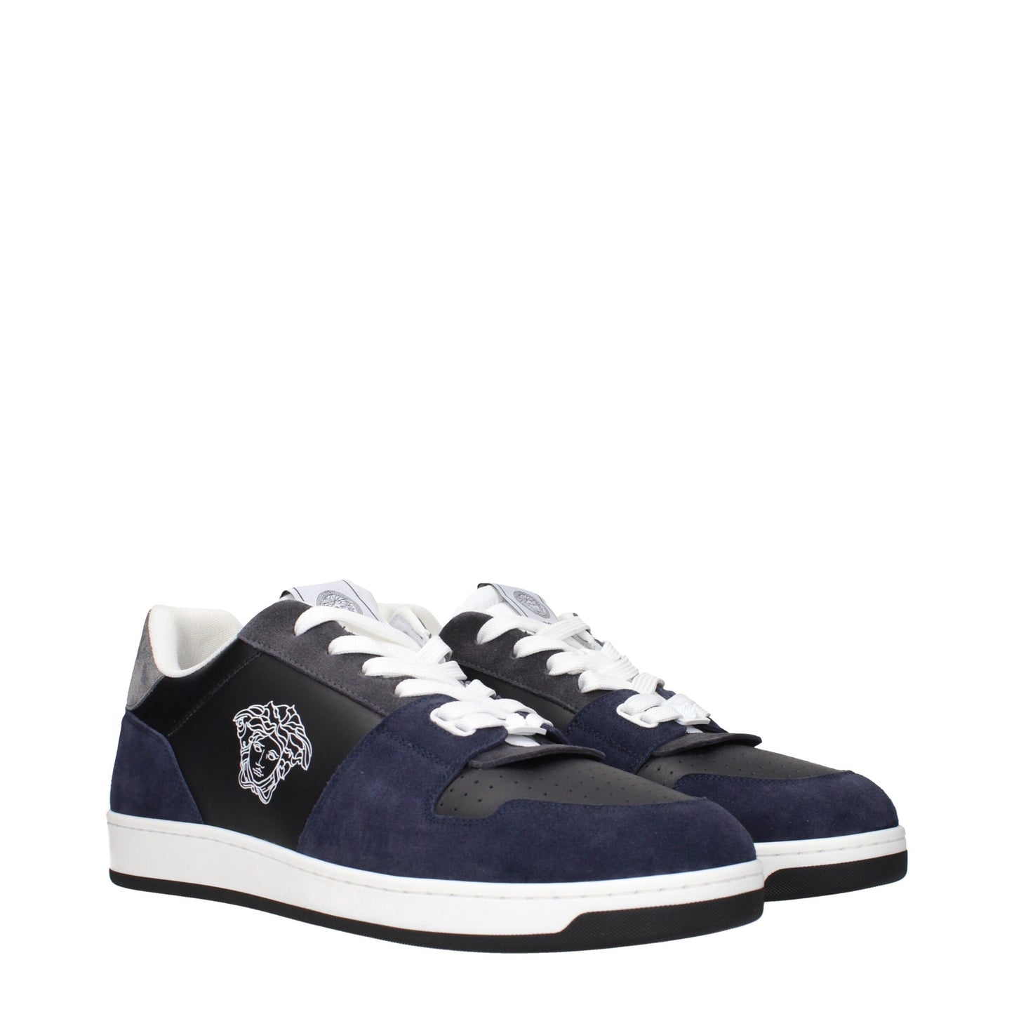 Versace Blaue Leder-Sneakers
