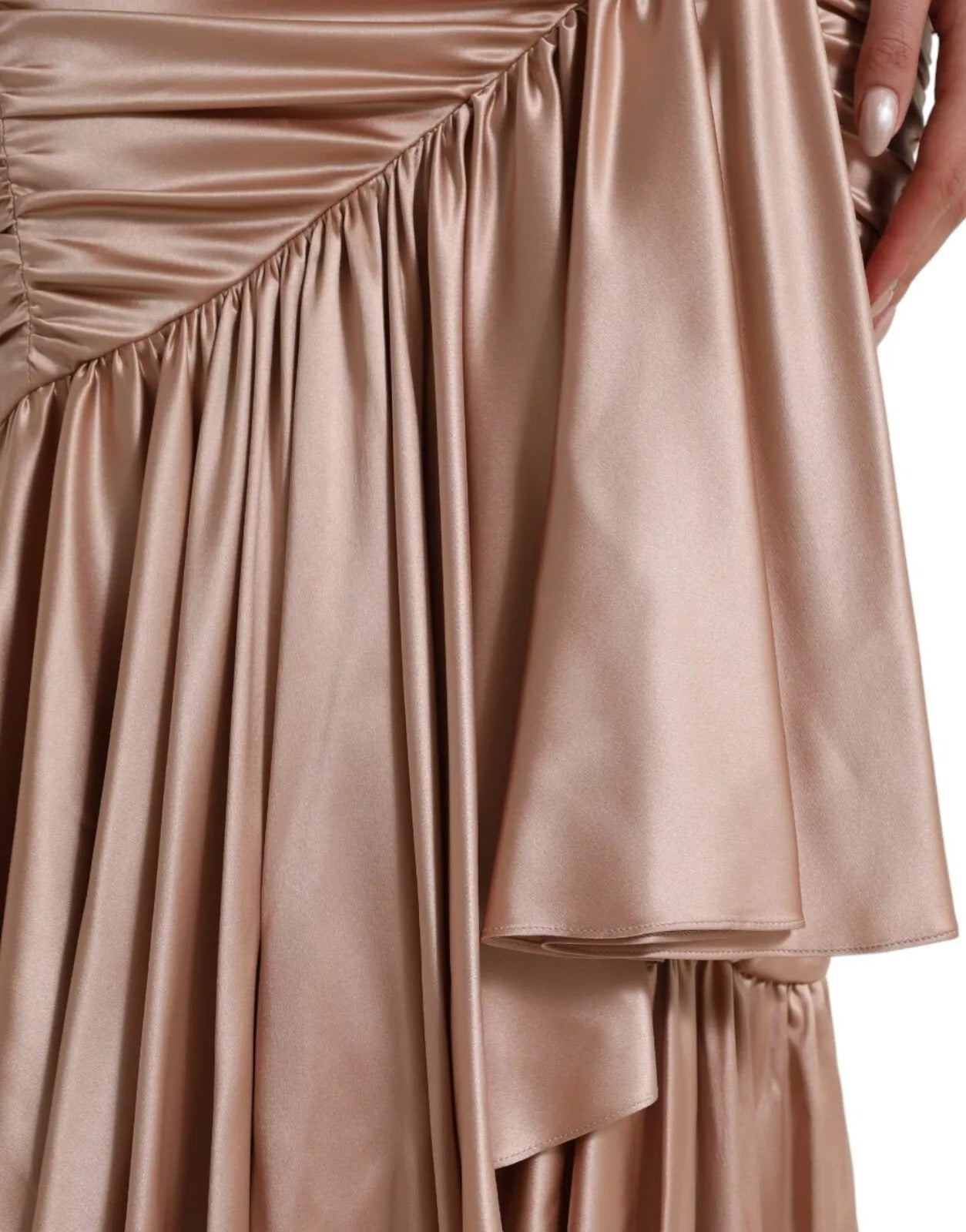 Dolce & Gabbana Rosa Seiden-Stretch-Etuikleid im Meerjungfrauen-Look