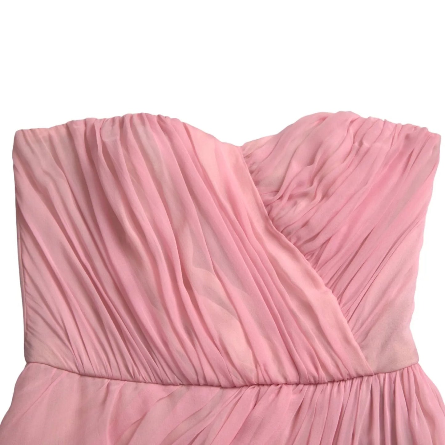 Dolce & Gabbana Rosa Seide Trägerloses Maxi Kleid in A-Linie