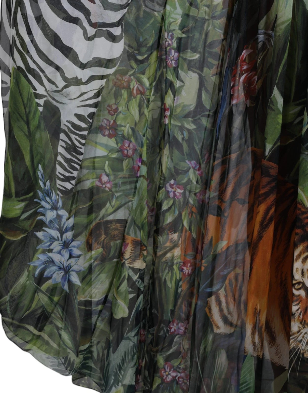 Dolce & Gabbana Multicolor Seide Dschungel Print Damen Maxikleid