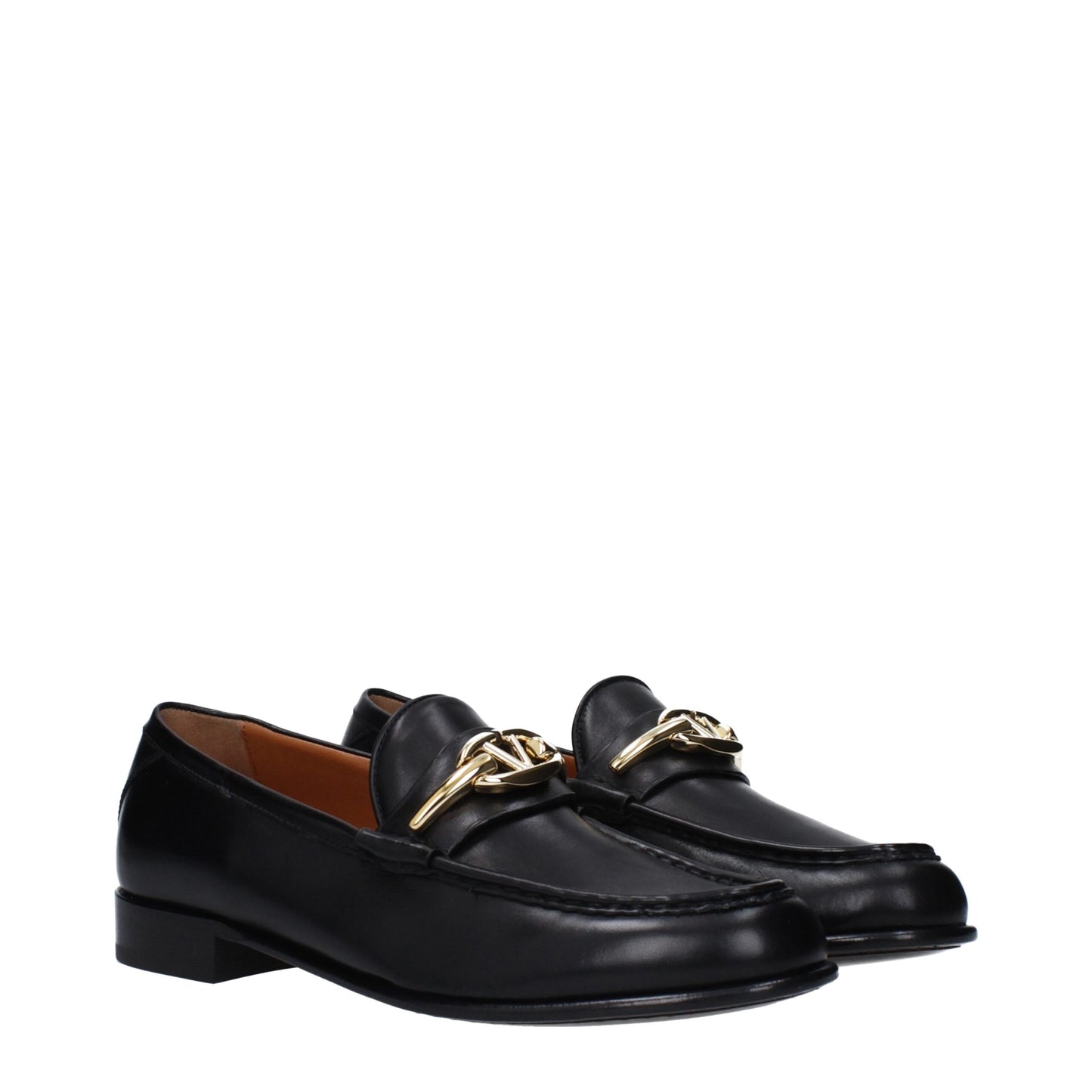 Valentino Garavani Schwarze Leder Slipper