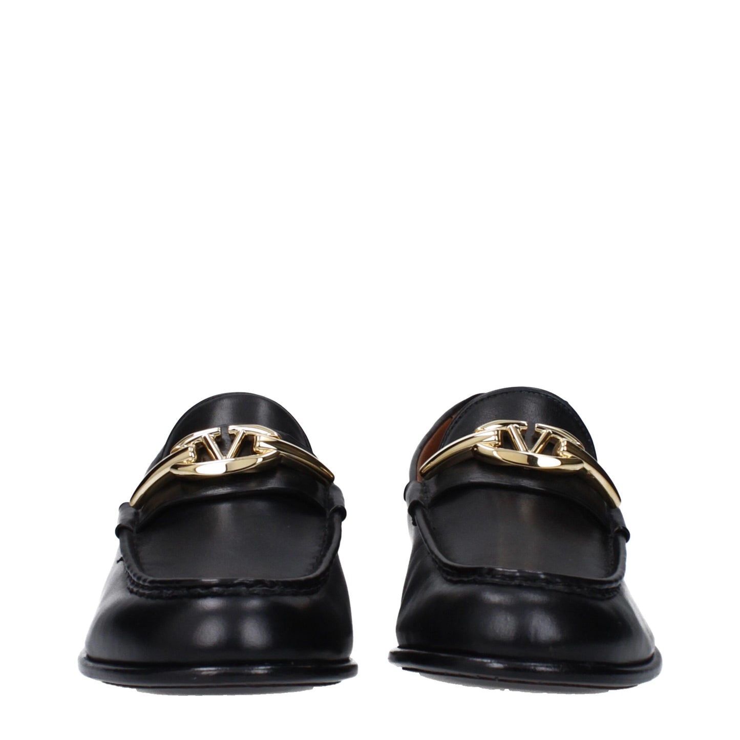 Valentino Garavani Schwarze Leder Slipper