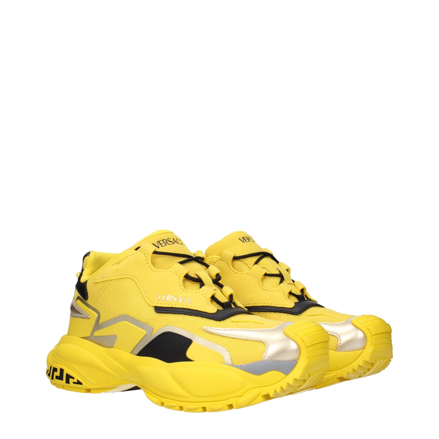 Versace Gelbe Sportliche Turnschuhe aus Stoff