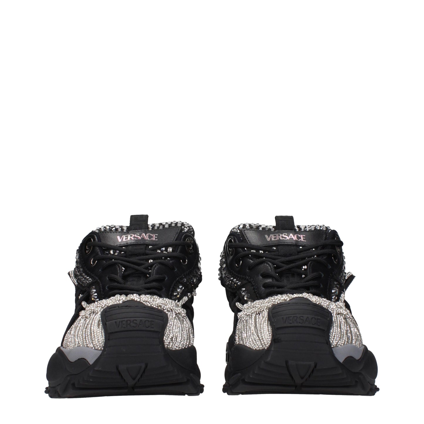 Versace Schwarzer Stoff Chunky Sneakers