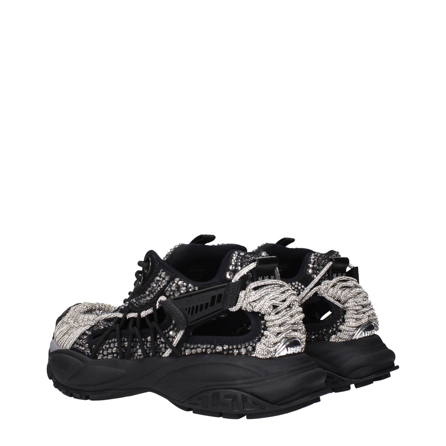 Versace Schwarzer Stoff Chunky Sneakers