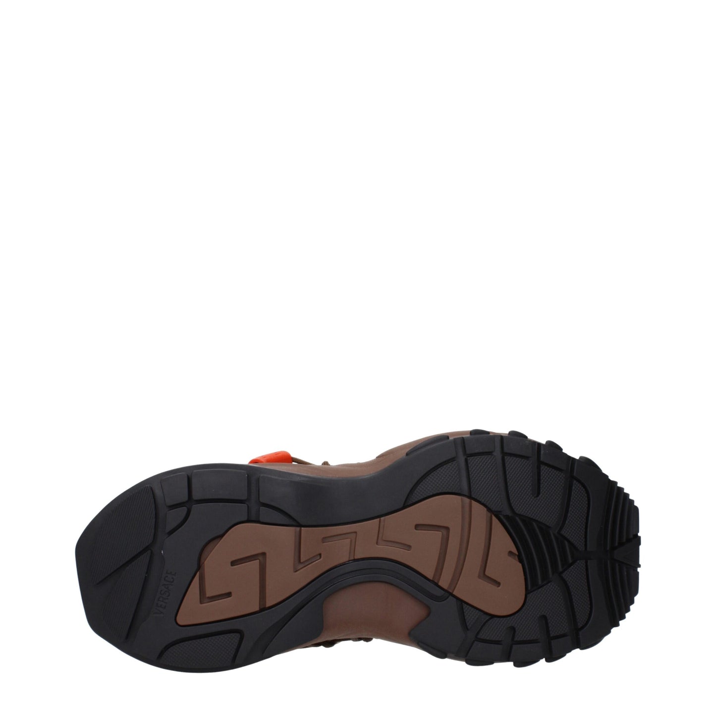 Versace Brauner Stoff Sportliche Turnschuhe
