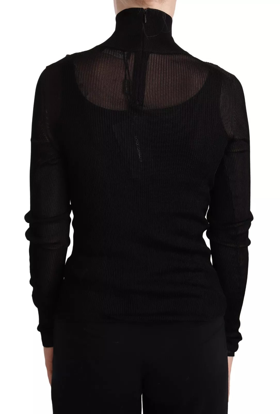 Dolce & Gabbana Schwarzer Rollkragenpullover in Passform
