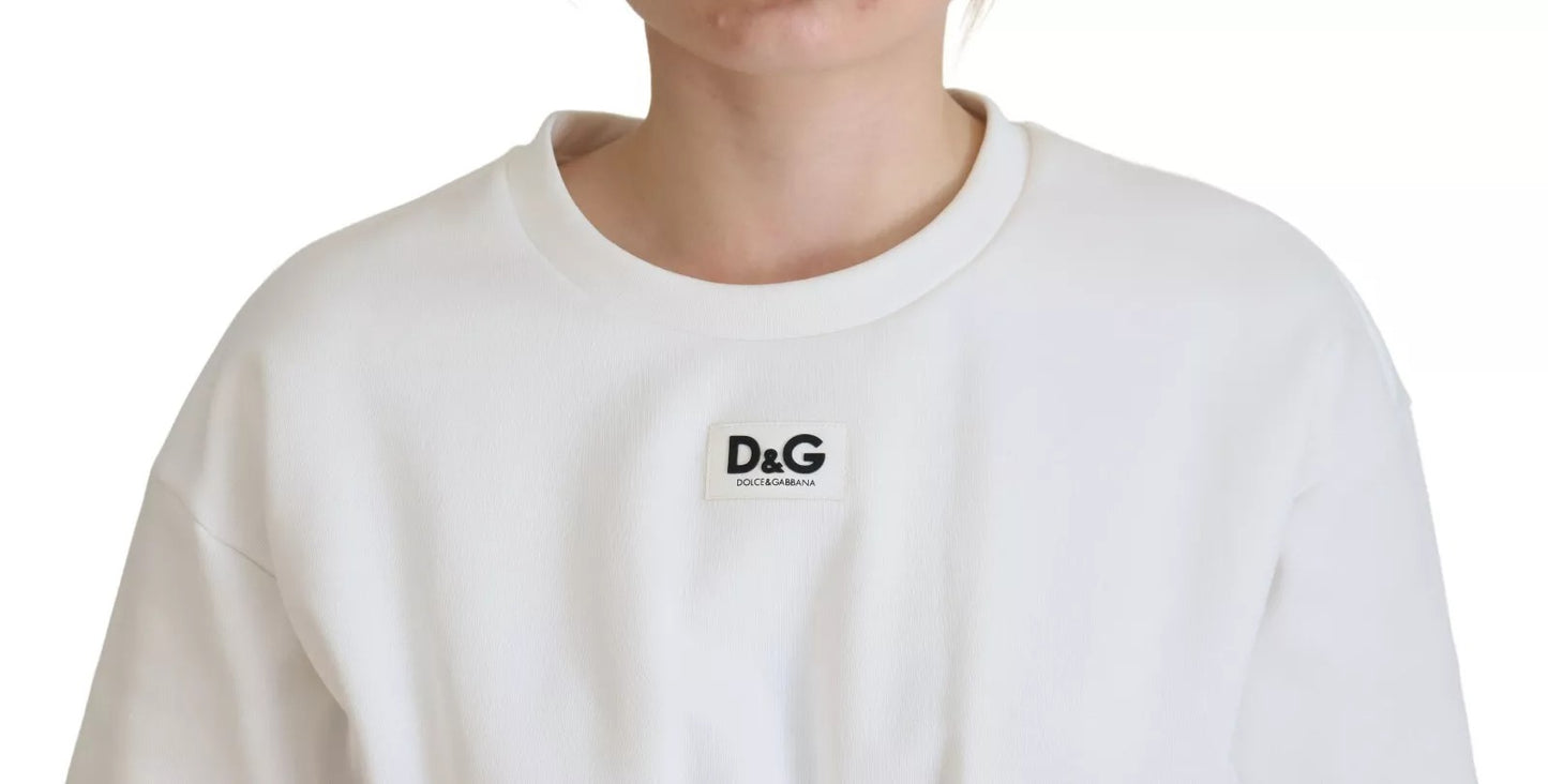 Dolce & Gabbana Weißes Baumwollkorsett Stretch-T-Shirt