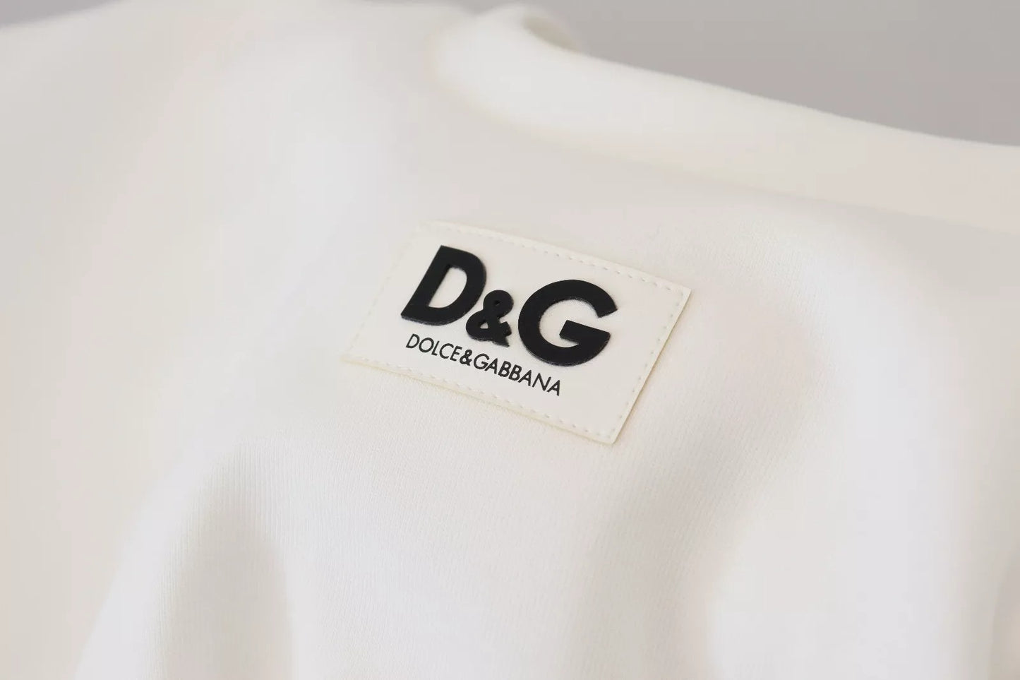 Dolce & Gabbana Weißes Baumwollkorsett Stretch-T-Shirt