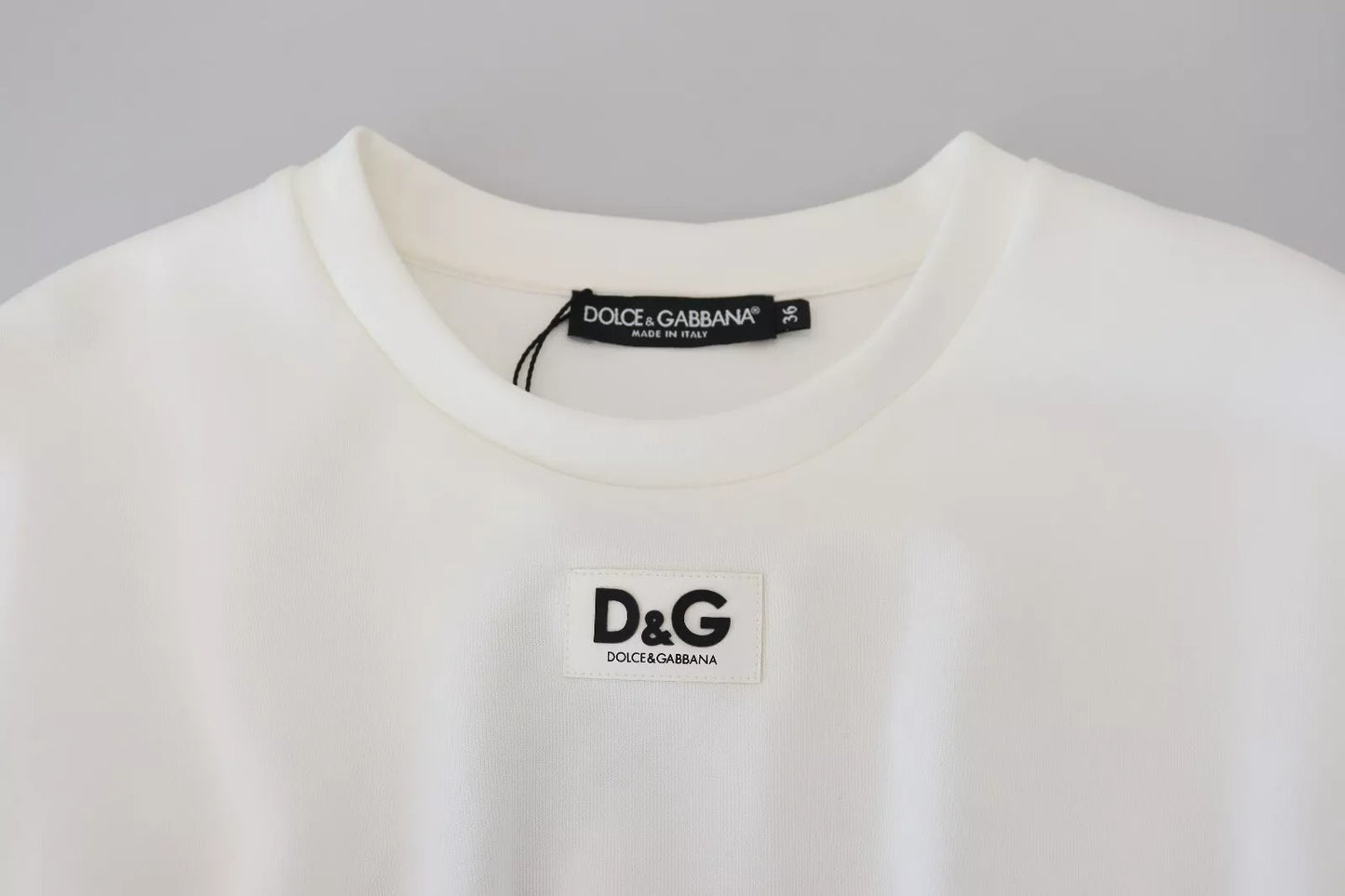 Dolce & Gabbana Weißes Baumwollkorsett Stretch-T-Shirt