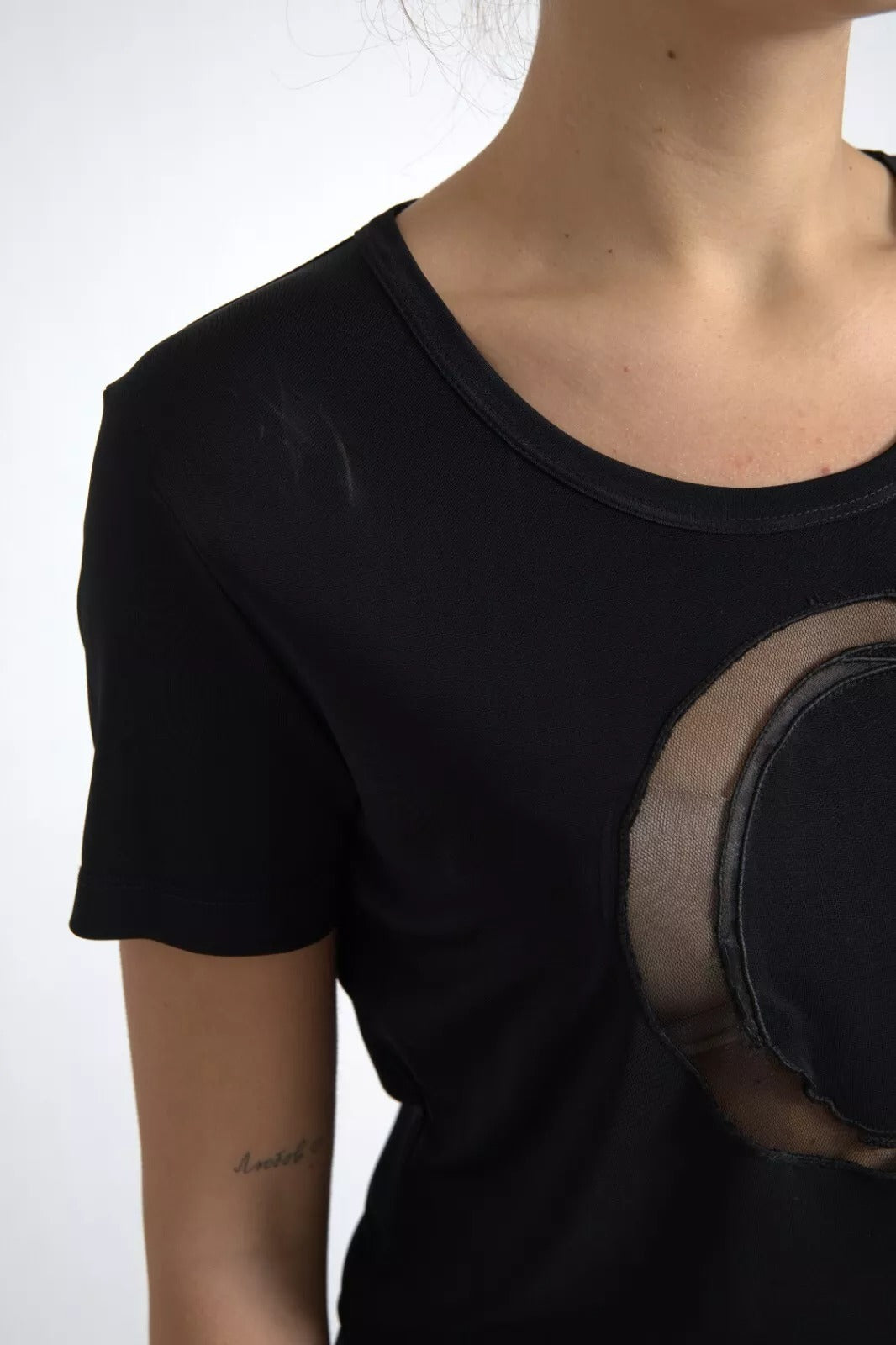Roberto Cavalli Schwarzes Viskose-T-Shirt mit Rundhalsausschnitt CLASS