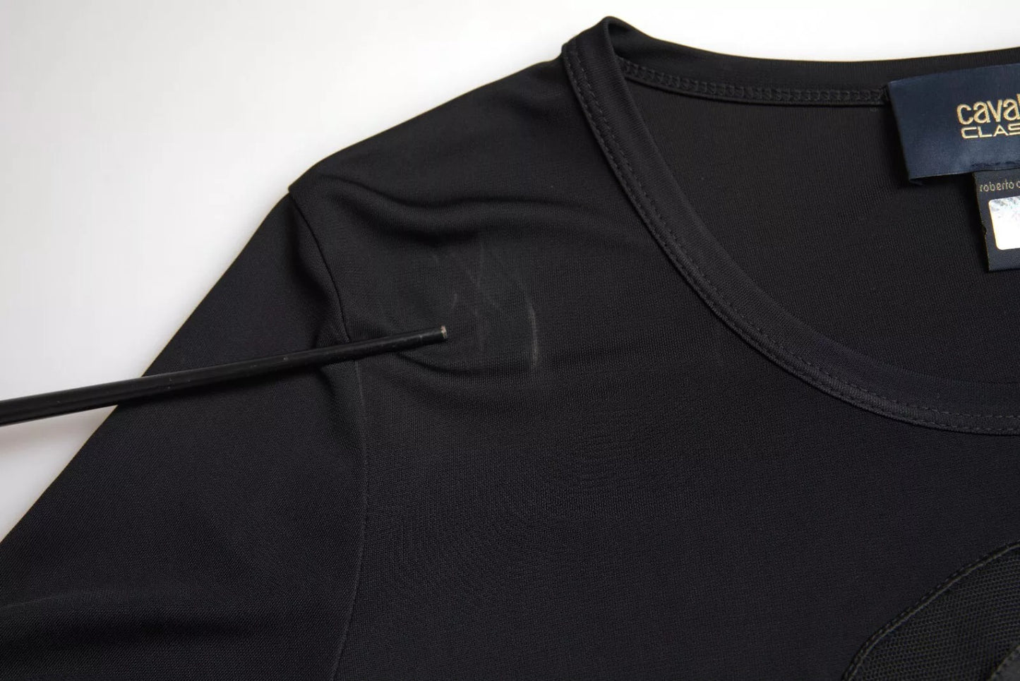 Roberto Cavalli Schwarzes Viskose-T-Shirt mit Rundhalsausschnitt CLASS