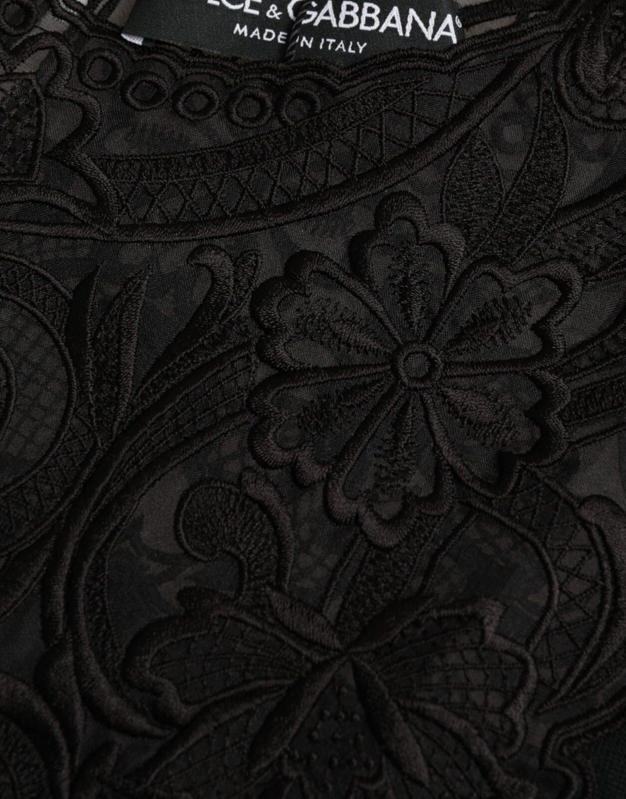 Dolce & Gabbana Schwarzes Seidenblusentop mit Spitzenbesatz und langen Ärmeln