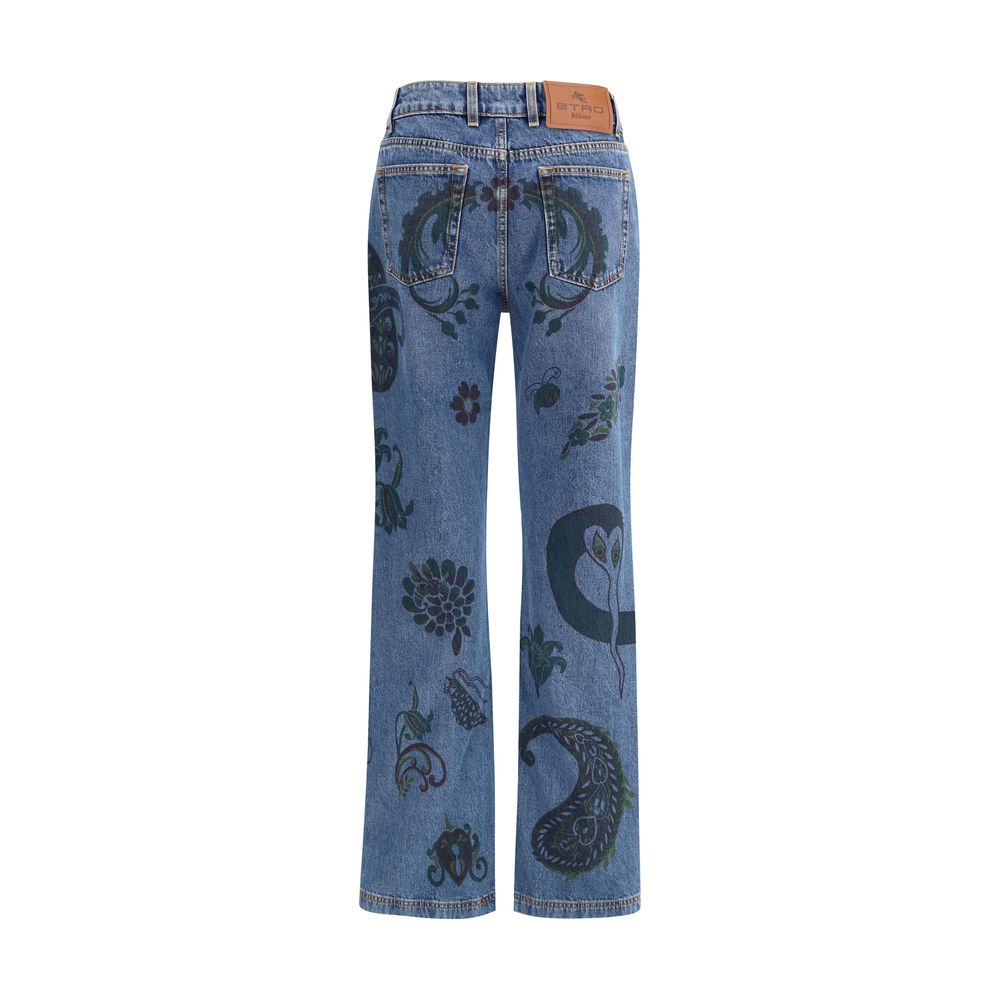 Etro Schlagjeans mit Blumen- und Bienendruck