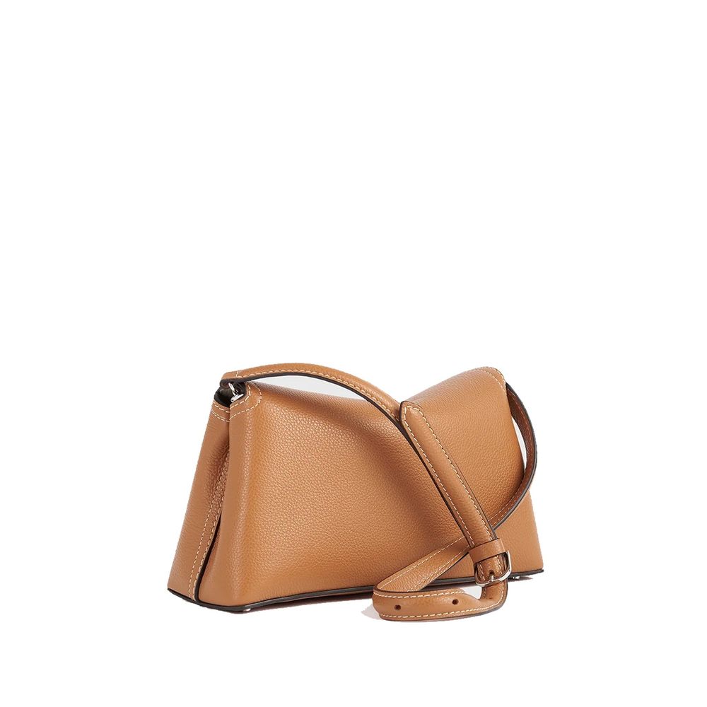 TOTEME T-Lock Clutch aus genarbtem Leder Tasche