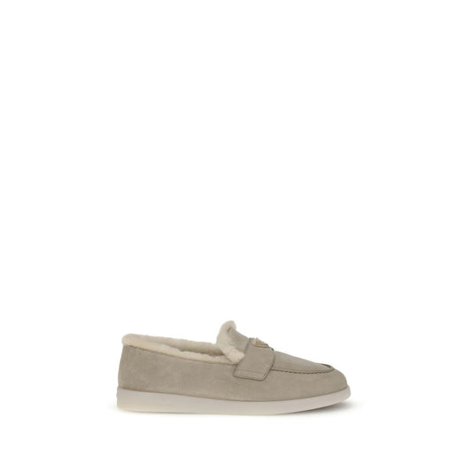 Prada Bequeme Beige Gummilaufschuhe