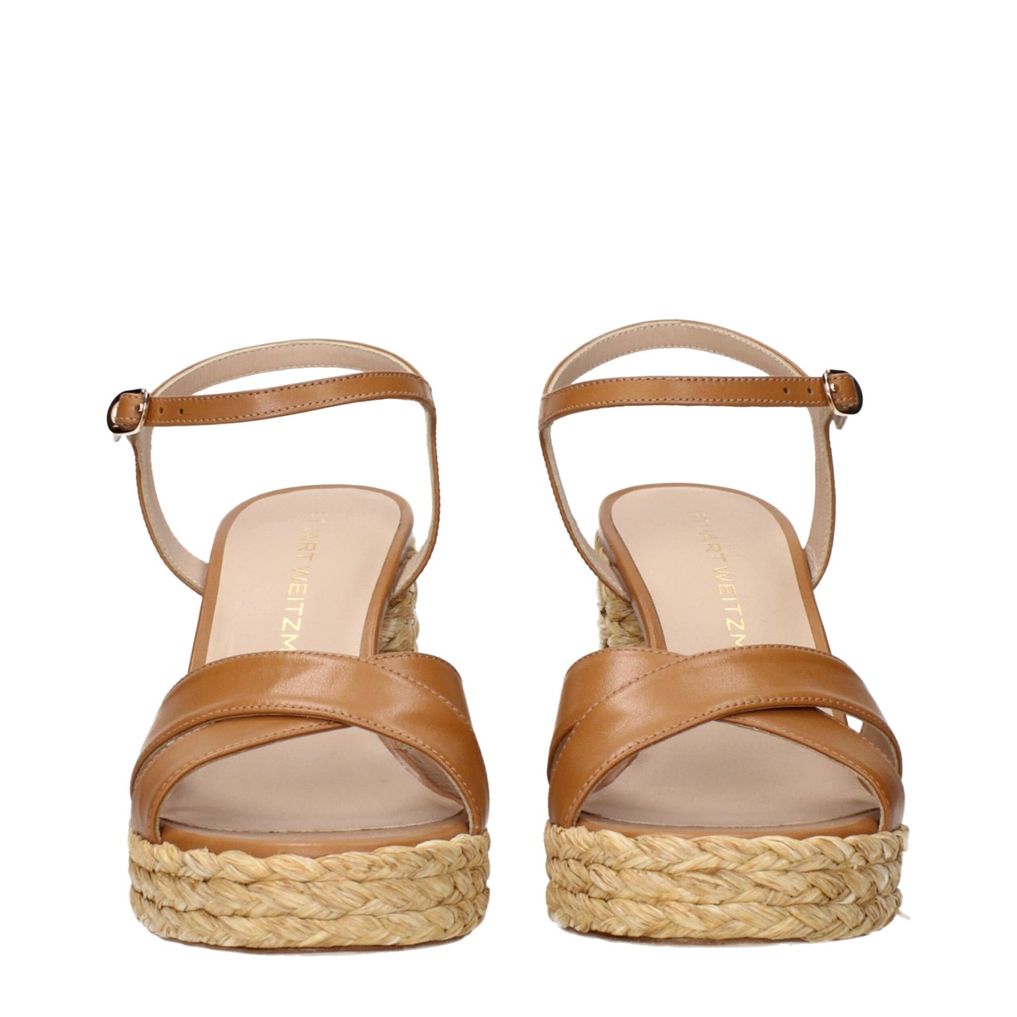 Stuart Weitzman Braune Leder-Plateaus