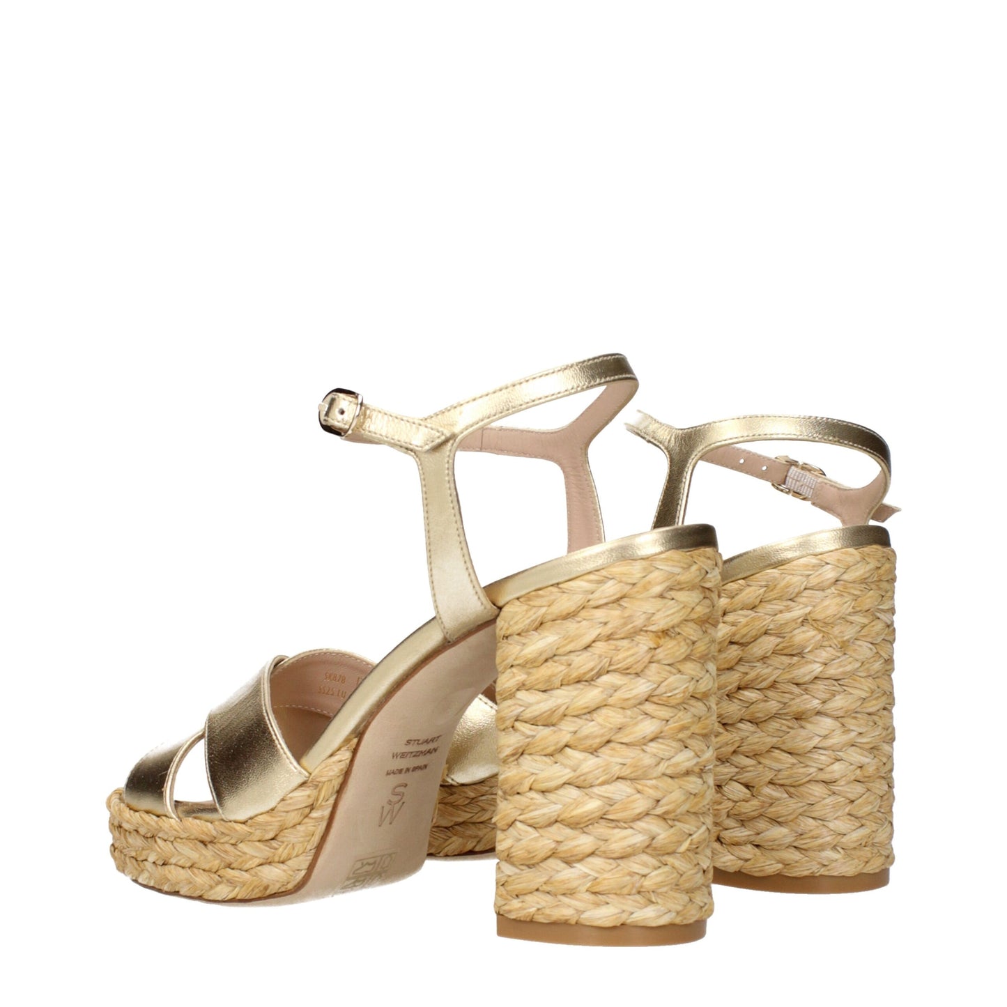 Stuart Weitzman Goldfarbene Leder-Plateaus