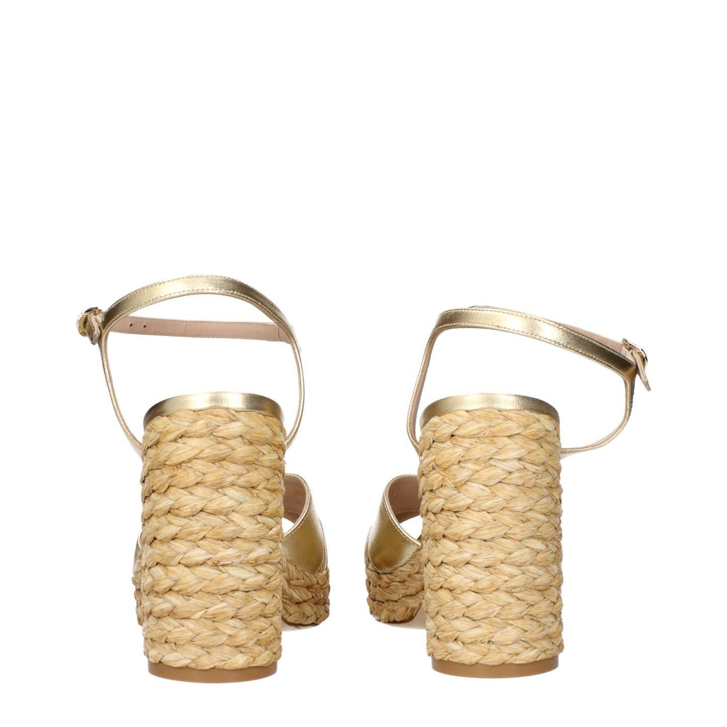 Stuart Weitzman Goldfarbene Leder-Plateaus