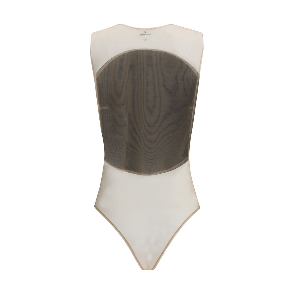 Courrèges Satin-Illusions-Reifen-Bodysuit
