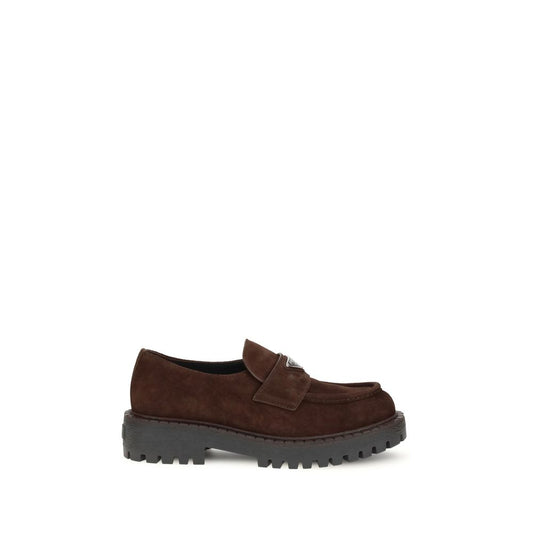 Prada Braune Kalbsleder Bos Taurus Slip-On Loafer