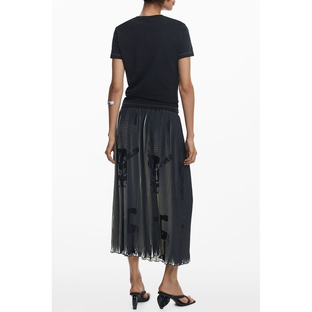 Desigual Schwarzes Baumwoll-T-Shirt für Frauen