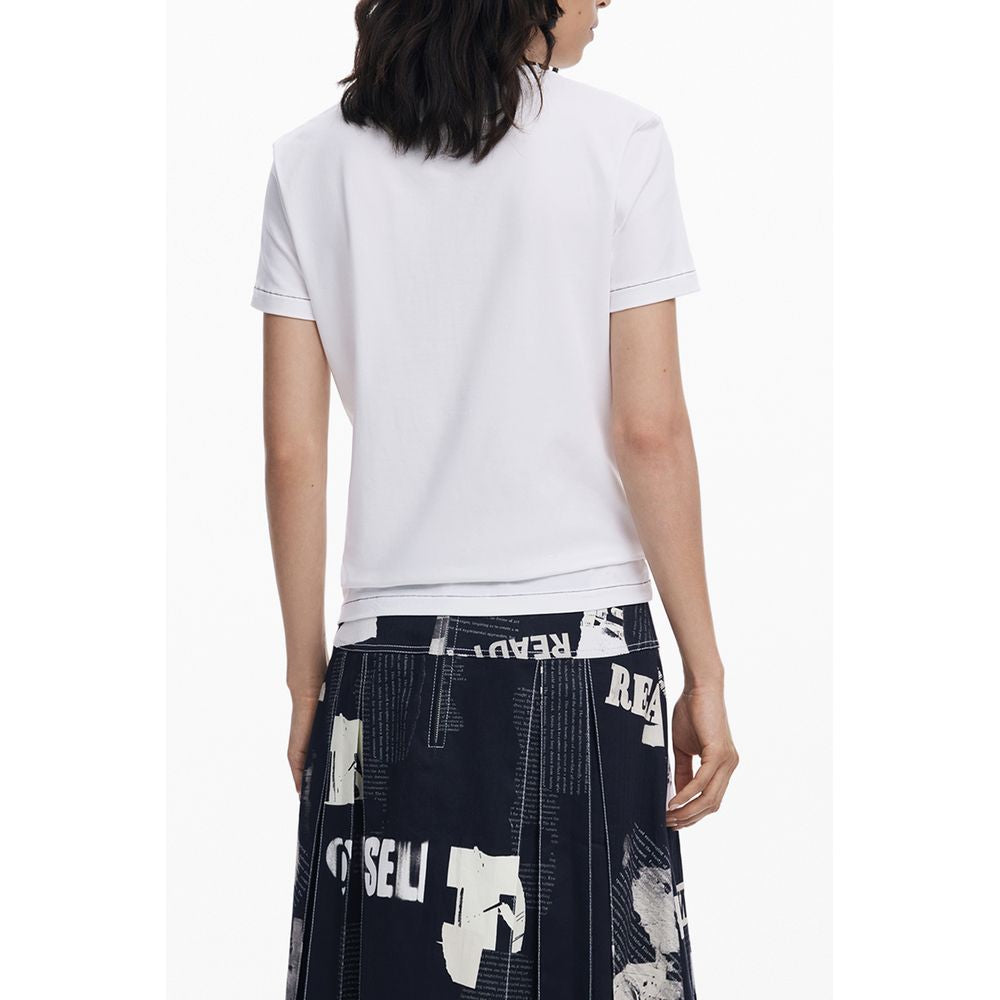 Desigual Weißes T-Shirt aus Baumwolle für Frauen