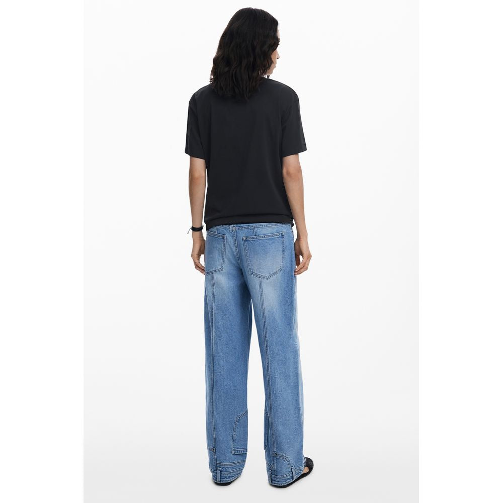 Desigual Schwarzes Baumwoll-T-Shirt für Frauen