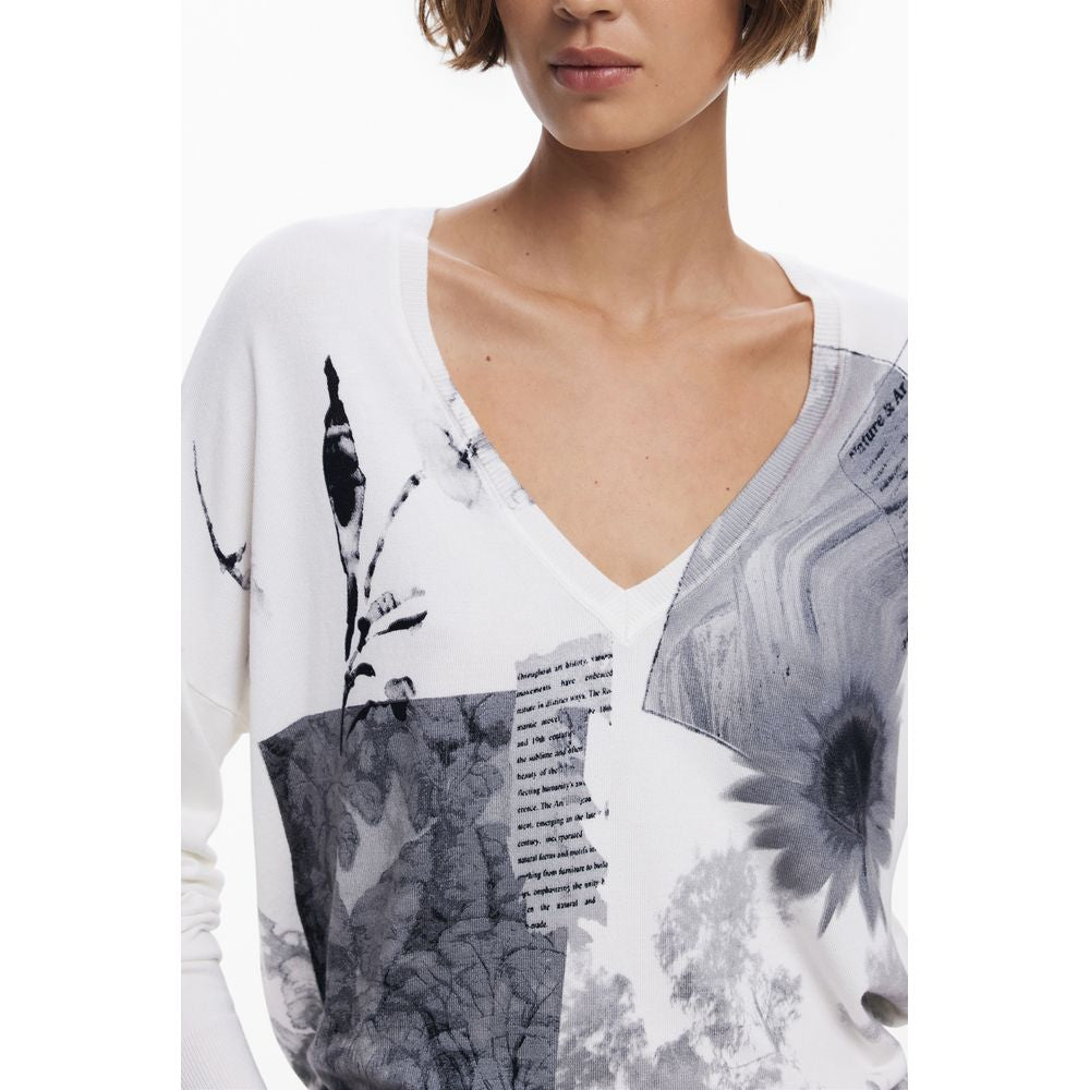 Desigual Weißer Viskose Pullover für Frauen