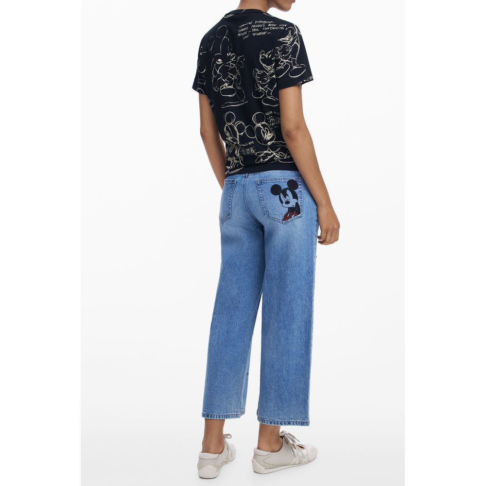 Desigual Schwarzes Baumwoll-T-Shirt für Frauen
