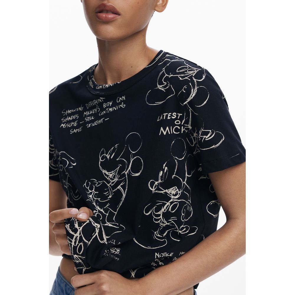 Desigual Schwarzes Baumwoll-T-Shirt für Frauen