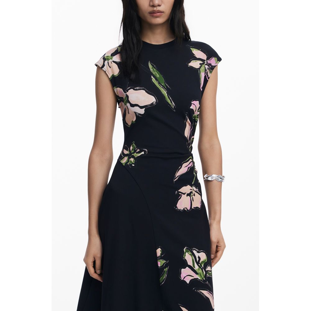 Desigual Schwarzes Baumwollkleid für Frauen