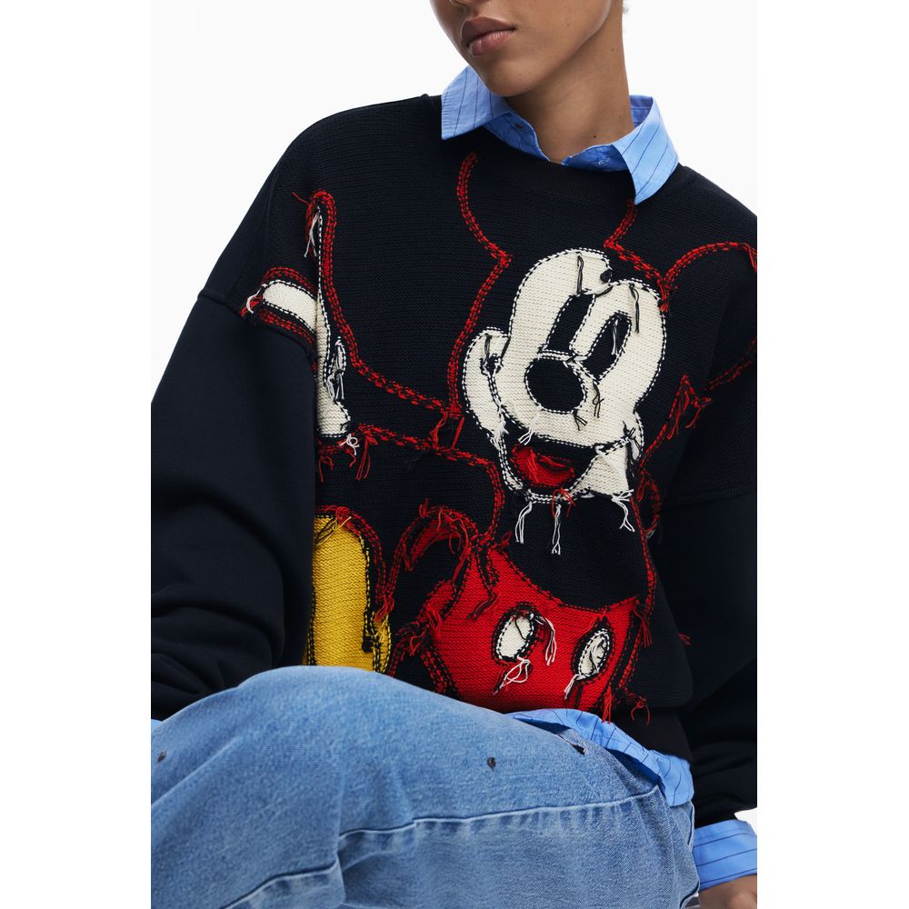 Desigual Schwarzer Baumwollpullover für Frauen