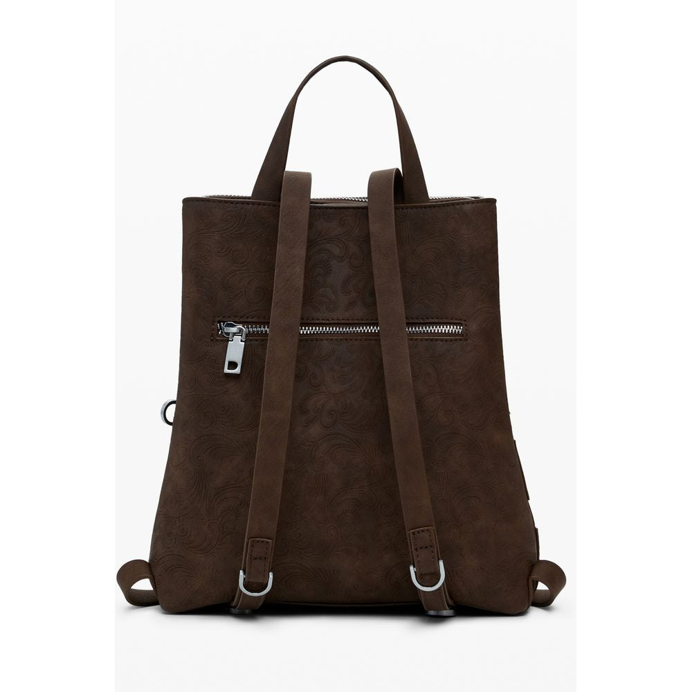 Desigual Brauner Polyethylen-Rucksack für Frauen