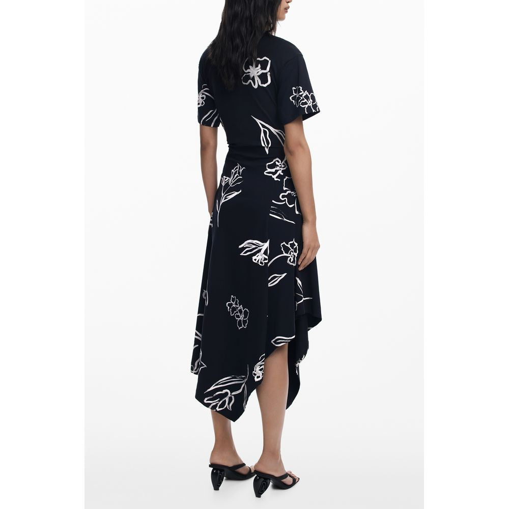 Desigual Schwarzes Baumwollkleid für Frauen