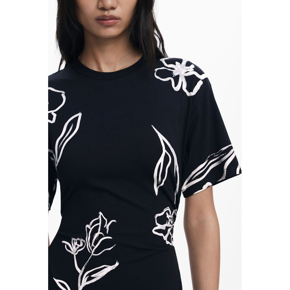 Desigual Schwarzes Baumwollkleid für Frauen