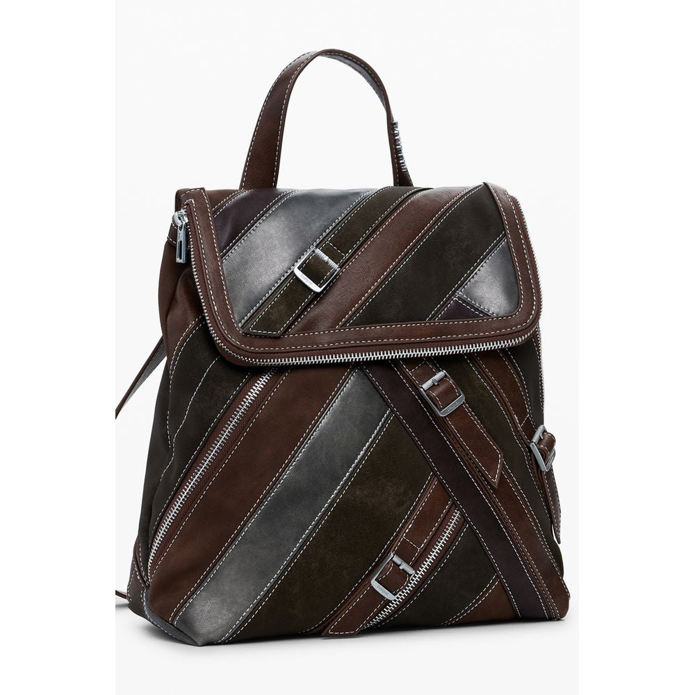 Desigual Brauner Polyethylen-Rucksack für Frauen