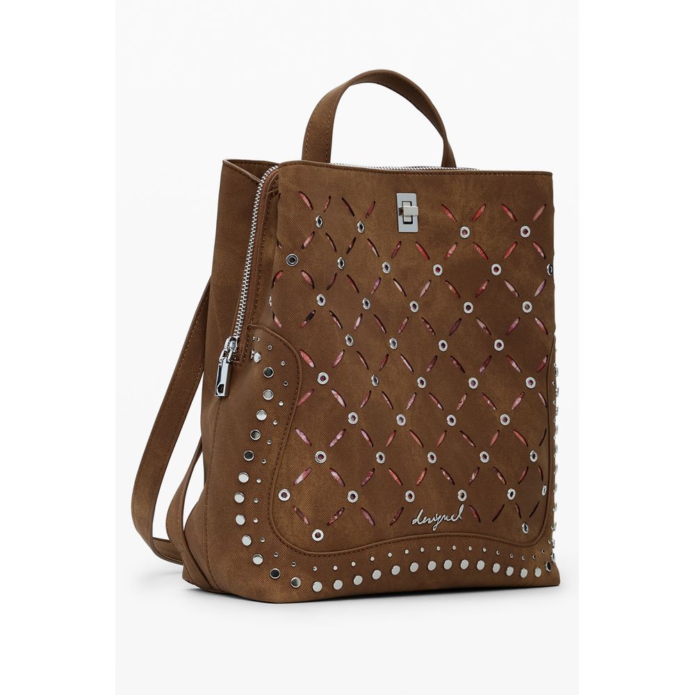 Desigual Brauner Polyethylen-Rucksack für Frauen