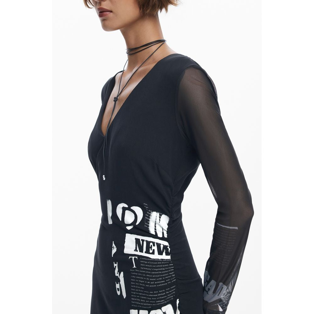 Desigual Schwarzes Polyester-Damenkleid