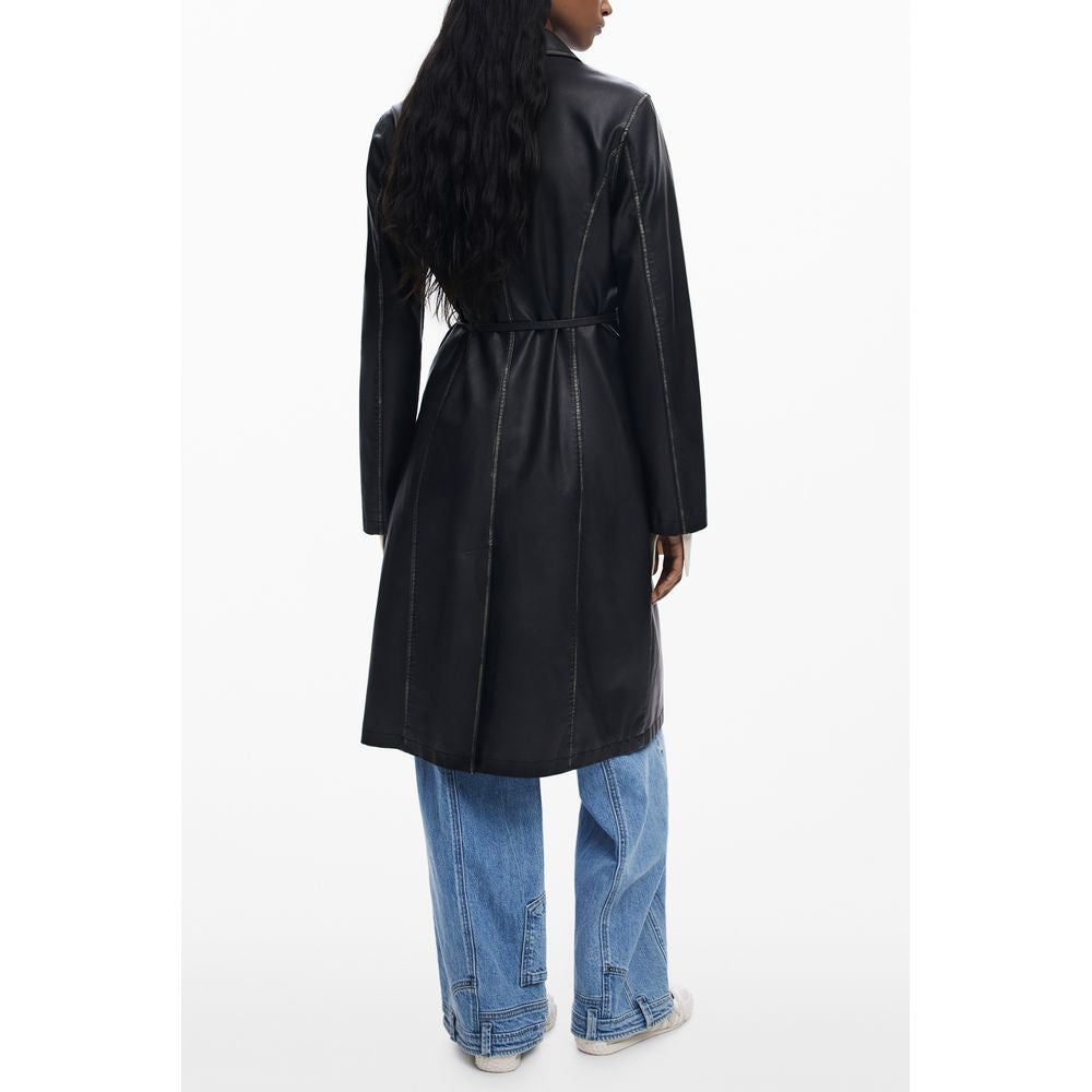Desigual Schwarzer Polyethylen-Mantel für Frauen