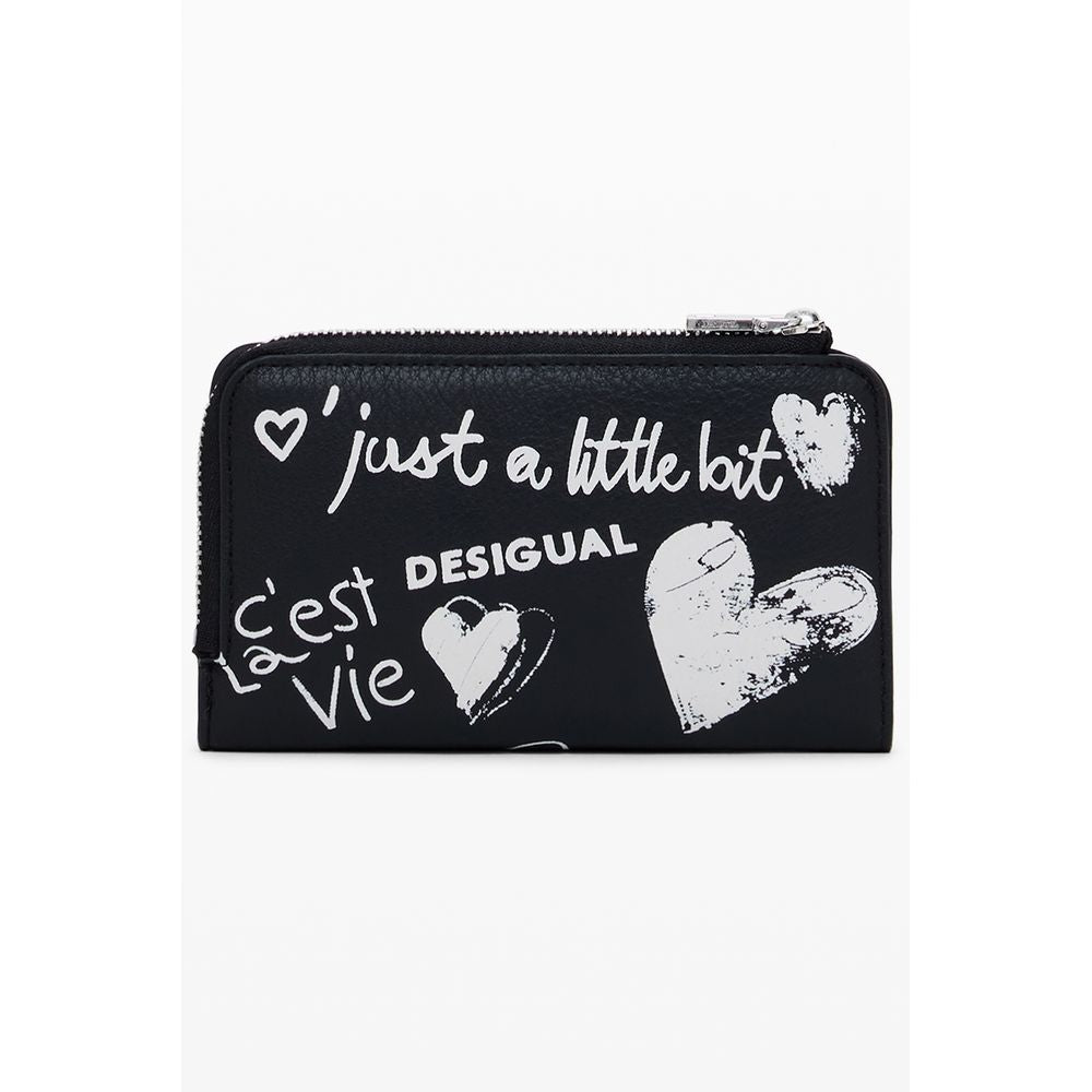Desigual Schwarzes Polyethylen Portemonnaie für Frauen
