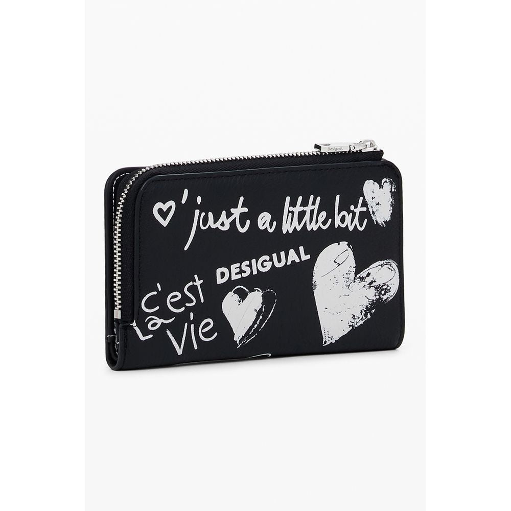 Desigual Schwarzes Polyethylen Portemonnaie für Frauen