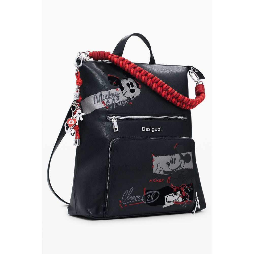 Desigual Schwarzer Polyethylen-Rucksack für Frauen